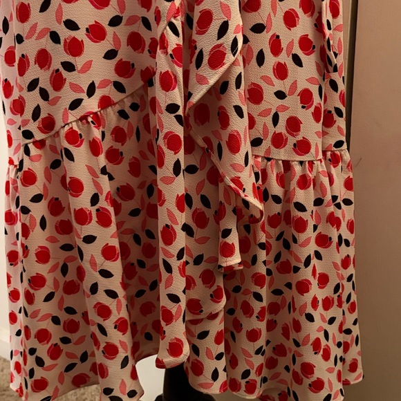 Talbots Red and Black Leaf Print Midi Dress - Picture 6 of 9